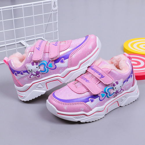 女童鞋2020秋冬新款保暖防滑儿童运动鞋中小大童女童加绒跑步鞋