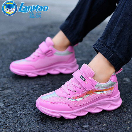 蓝猫 童鞋女童运动鞋春秋季2021新款网面透气女孩网鞋中大童儿童鞋